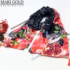 خرید آنلاین شال یلدا نخی اعلا منگولدار ماری گلد