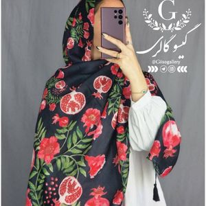 خرید آنلاین شال یلدا نخی اعلا منگولدار ماری گلد