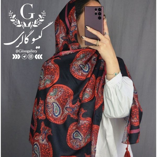 شال یلدا نخی اعلا منگولدار ماری گلد