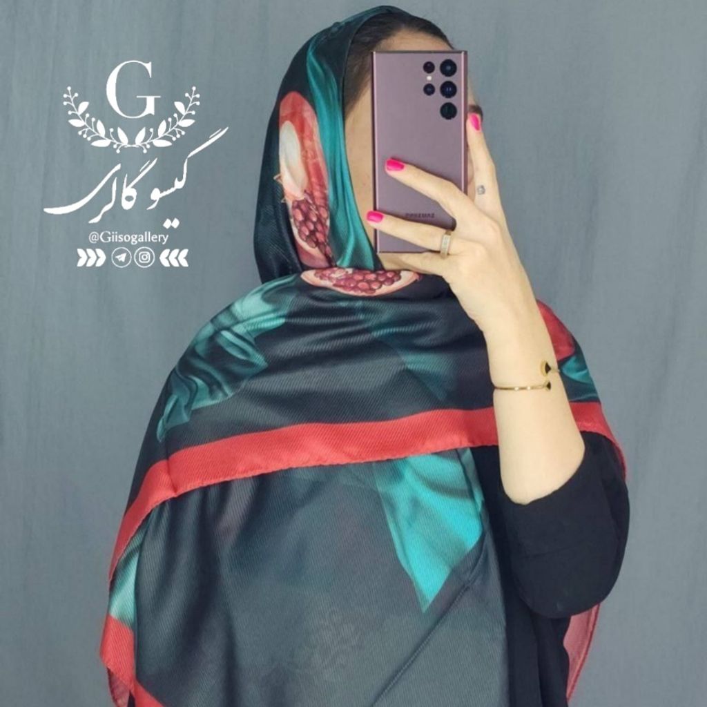 خرید آنلاین روسری تم شب یلدا نخی قواره بزرگ یلدایی