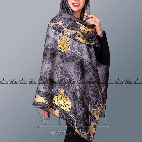 روسری تم شب یلدا نخی قواره بزرگ یلدایی