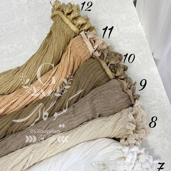 شال هنرمندی کنفی منگولدار ریسه ای بلند