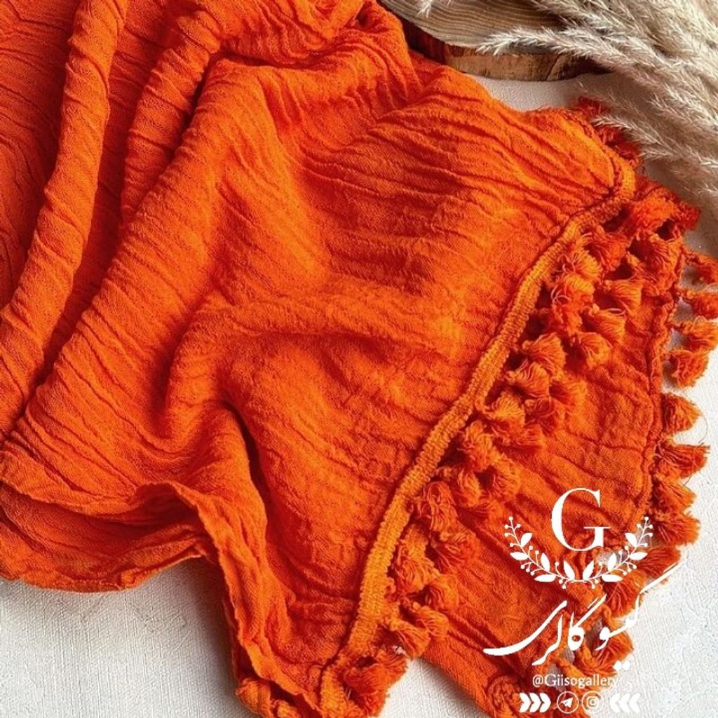 خرید اینترنتی شال هنرمندی کنفی منگولدار ریسه ای بلند