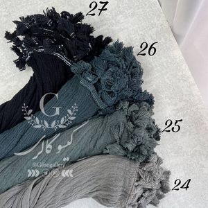 خرید اینترنتی شال هنرمندی کنفی منگولدار ریسه ای بلند