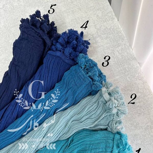 شال هنرمندی کنفی منگولدار ریسه ای بلند