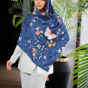 فروش اینترنتی شال و روسری نخی اسپان چهارفصل اعلاء طرح آبی آبرنگی یک عددی انتخابی همراه با هدیه و ارسال رایگان 