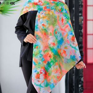 خرید آنلاین شال و روسری  اسپان نخ چهارفصل اعلاء طرح آبرنگی