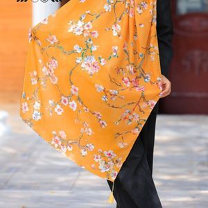 فروش اینترنتی روسری و شال اسپان  منگولدار  گل پنبه  آبرنگی منگولدار