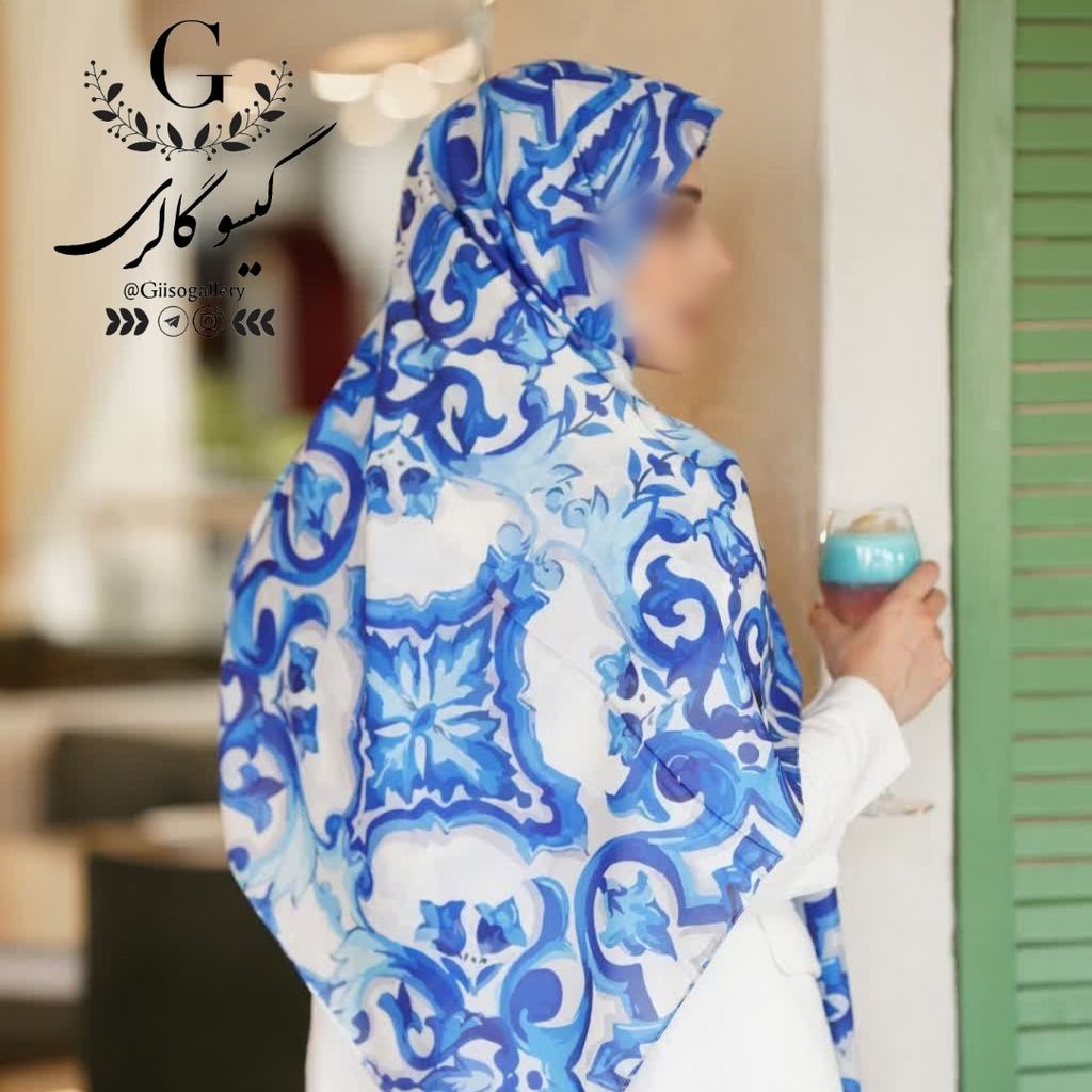 خرید اینترنتی روسری و شال اسپان نخ منگولدار طرح آبرنگی