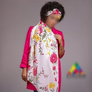 شال نخ پنبه ابریشم وارداتی طرح مینیمال