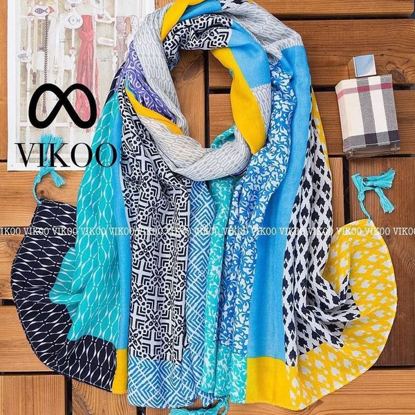 شال نخ پنبه ابریشم وارداتی طرح مینیمال