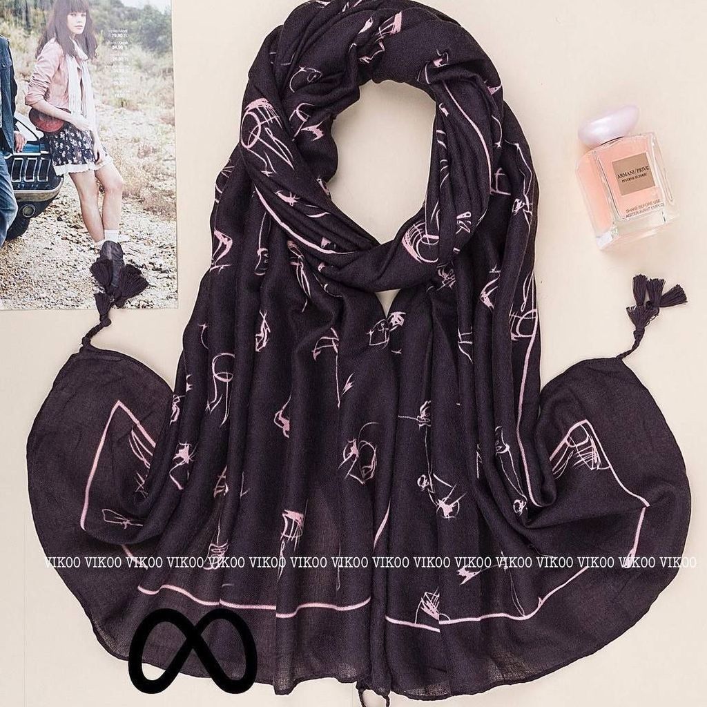 فروش اینترنتی شال نخ پنبه ابریشم وارداتی طرح مینیمال( ارسال رایگان)