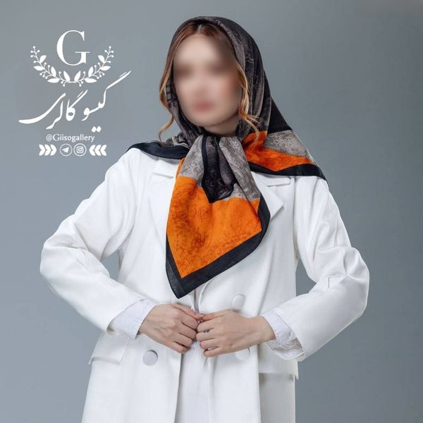 روسری طرح لیپار رنگبندی دستدوز قواره دار پارچه چهار فصل