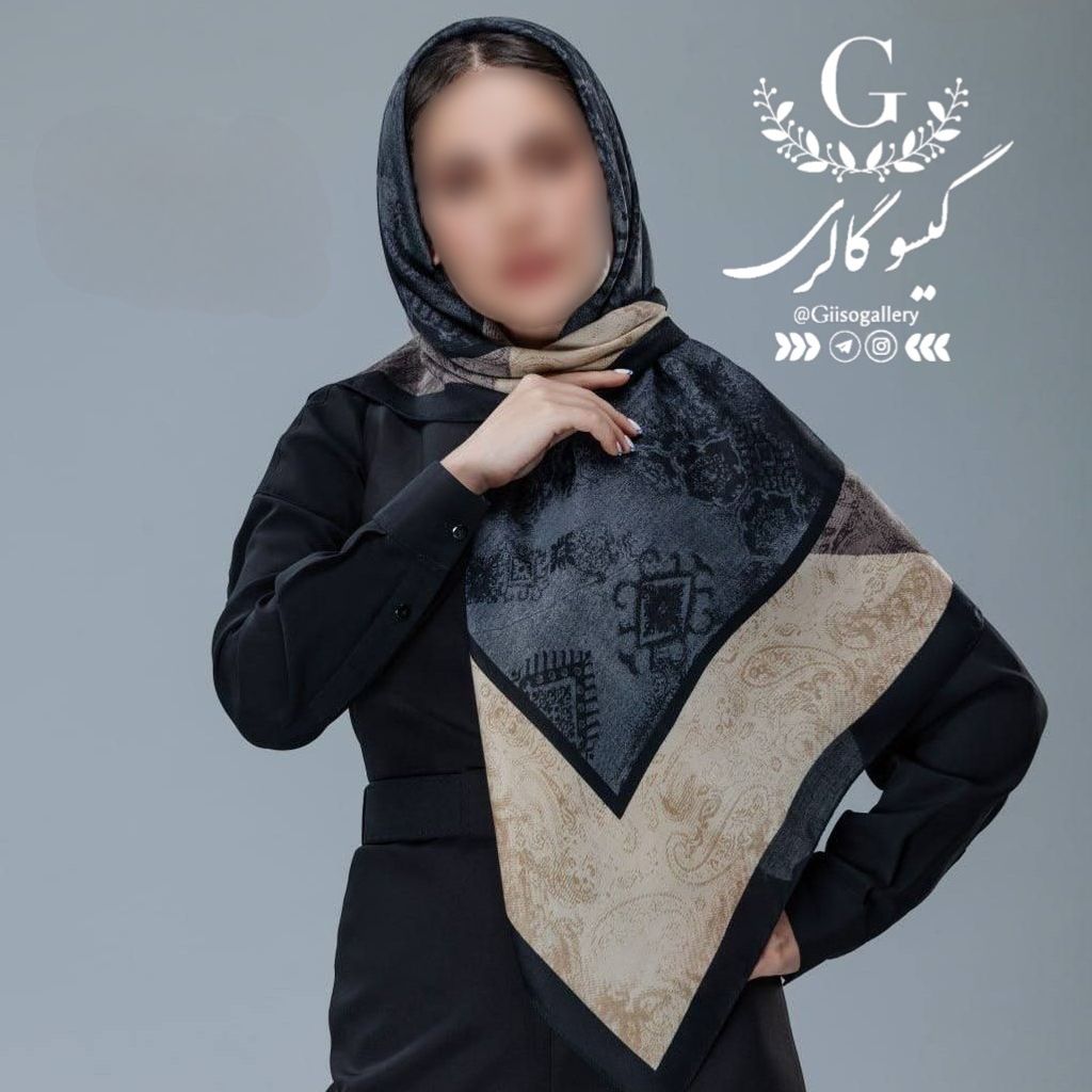 فروش اینترنتی روسری طرح لیپار رنگبندی دستدوز قواره دار پارچه چهار فصل ارسال فوری