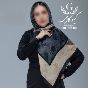 روسری طرح لیپار رنگبندی دستدوز قواره دار پارچه چهار فصل