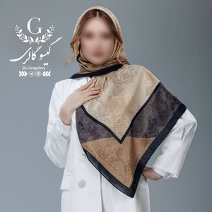 فروش اینترنتی روسری طرح لیپار رنگبندی دستدوز قواره دار پارچه چهار فصل ارسال فوری