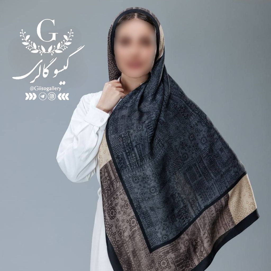 خرید آنلاین روسری طرح لیپار رنگبندی دستدوز قواره دار پارچه چهار فصل ارسال فوری