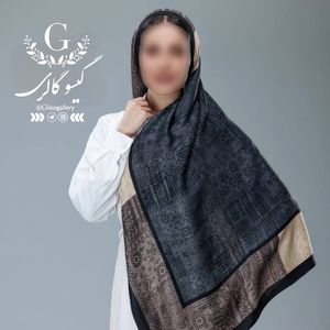 خرید آنلاین روسری طرح لیپار رنگبندی دستدوز قواره دار پارچه چهار فصل ارسال فوری