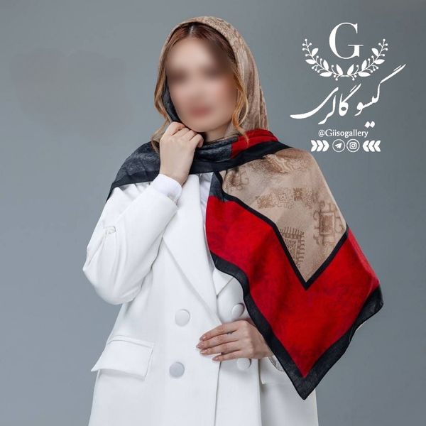 روسری طرح لیپار رنگبندی دستدوز قواره دار پارچه چهار فصل