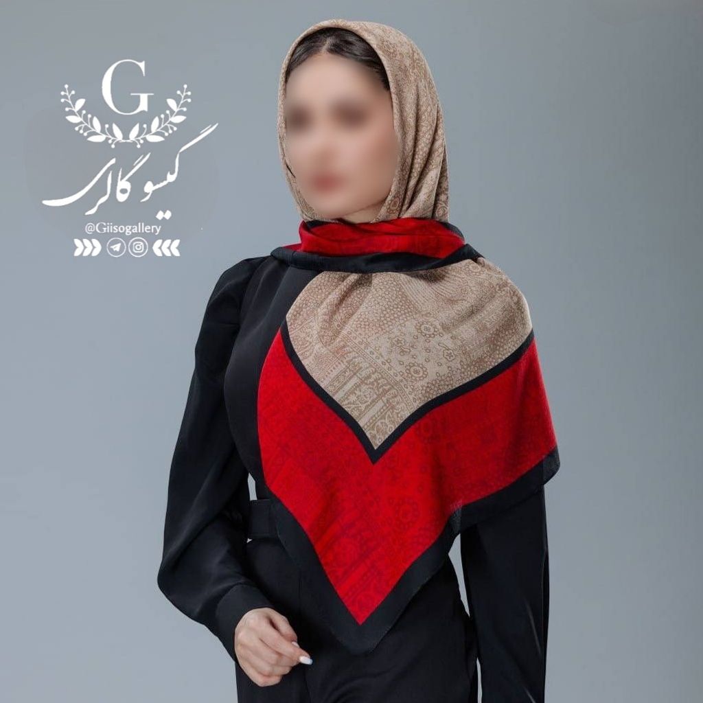 خرید اینترنتی روسری طرح لیپار رنگبندی دستدوز قواره دار پارچه چهار فصل ارسال فوری