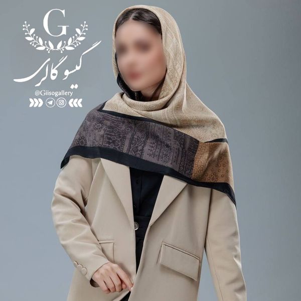 روسری طرح لیپار رنگبندی دستدوز قواره دار پارچه چهار فصل