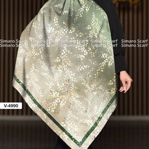 خرید آنلاین روسری روز مادر حریر کرپ دستدوز  قواره بزرگ برند سیمارو طرحبندی ارسال رایگان