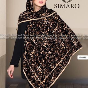 خرید آنلاین روسری روز مادر حریر کرپ دستدوز  قواره بزرگ برند سیمارو طرحبندی ارسال رایگان