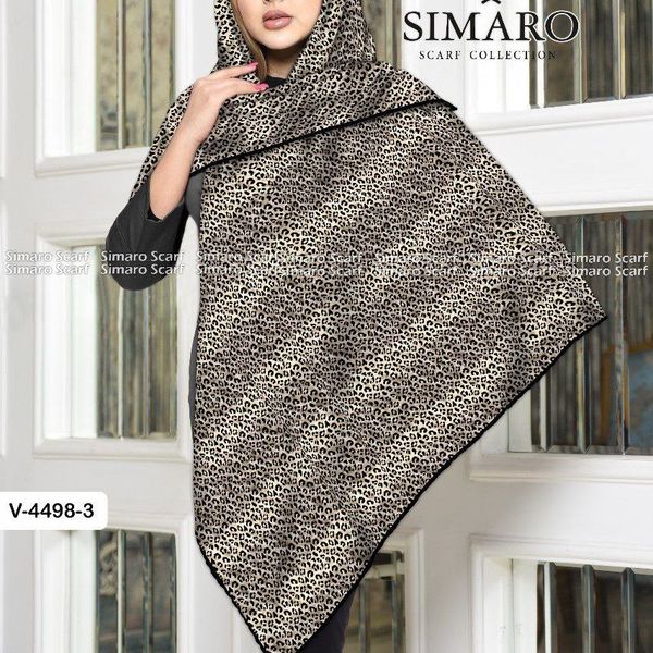روسری حریر کرپ دستدوز  قواره بزرگ برند سیمارو