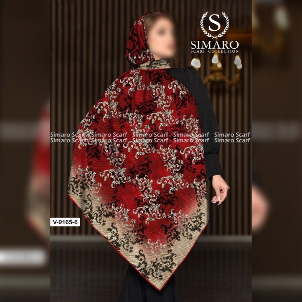 فروش اینترنتی روسری روز مادر حریر کرپ دستدوز  قواره بزرگ برند سیمارو طرحبندی ارسال رایگان