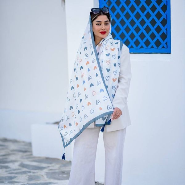 شال نخی اعلاء طرح ترند انتخابی منگولدار رنگبندی میکس