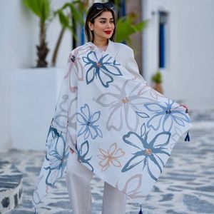 فروش اینترنتی شال نخی اعلاء طرح ترند انتخابی منگولدار رنگبندی میکس ارسال فوری