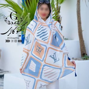 خرید اینترنتی شال نخی اعلاء طرح ترند انتخابی منگولدار رنگبندی میکس ارسال فوری