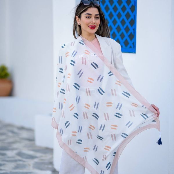 شال نخی اعلاء طرح ترند انتخابی منگولدار رنگبندی میکس