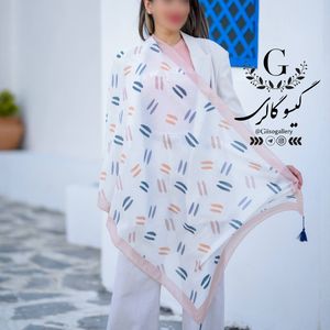 خرید آنلاین شال نخی اعلاء طرح ترند انتخابی منگولدار رنگبندی میکس ارسال فوری