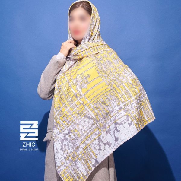 روسری پارچه باربارا دورو طرح دار ترک وارداتی قواره بزرگ