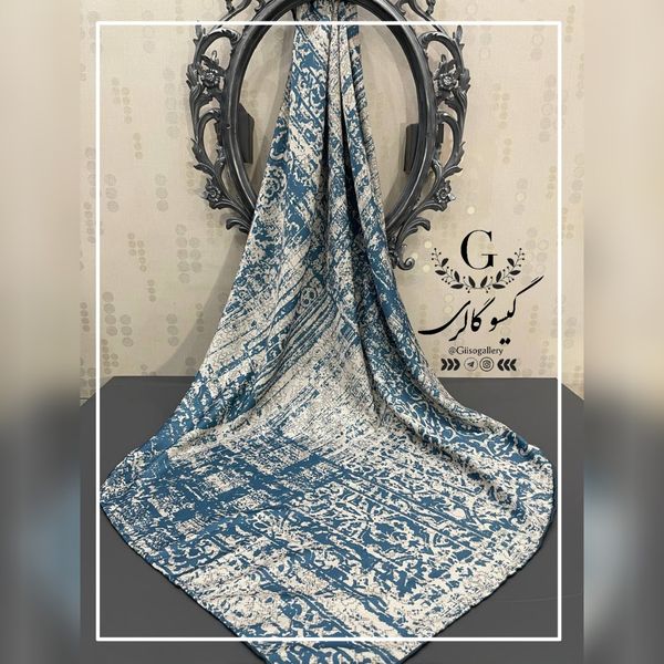 روسری پارچه باربارا دورو طرح دار ترک وارداتی قواره بزرگ