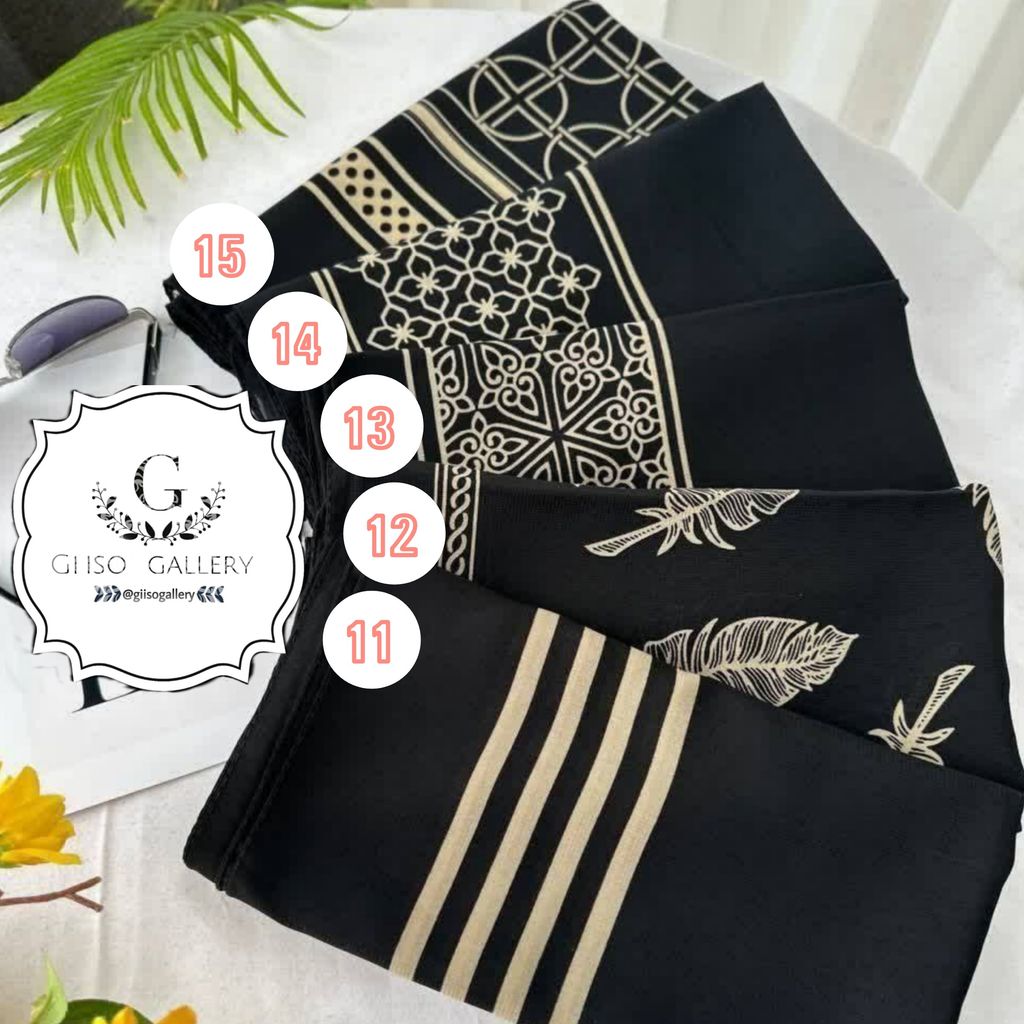 خرید آنلاین  روسری حریرنخ اعلاء قواره مجلسی  میکس مشکی طلایی طرحدار ترند ارسال رایگان