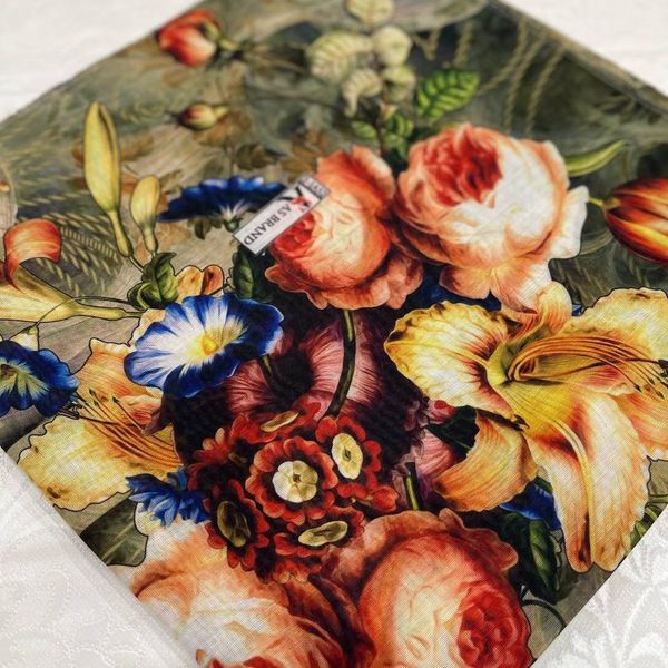 روسری نخی طرحدار  روز مادر  قواره بزرگ 140