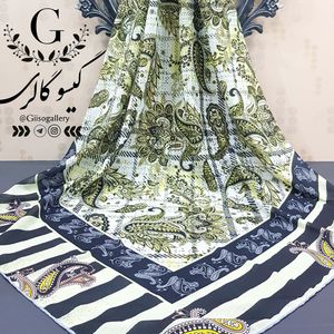 فروش اینترنتی روسری نخی طرحدار  روز مادر  قواره بزرگ 140 ارسال رایگان