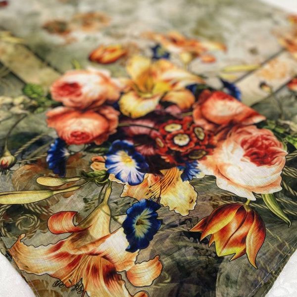 روسری نخی طرحدار  روز مادر  قواره بزرگ 140