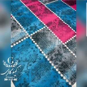 خرید آنلاین روسری نخی طرحدار  روز مادر  قواره بزرگ 140 ارسال رایگان