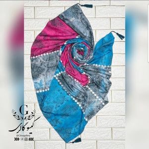 فروش اینترنتی روسری نخی طرحدار  روز مادر  قواره بزرگ 140 ارسال رایگان