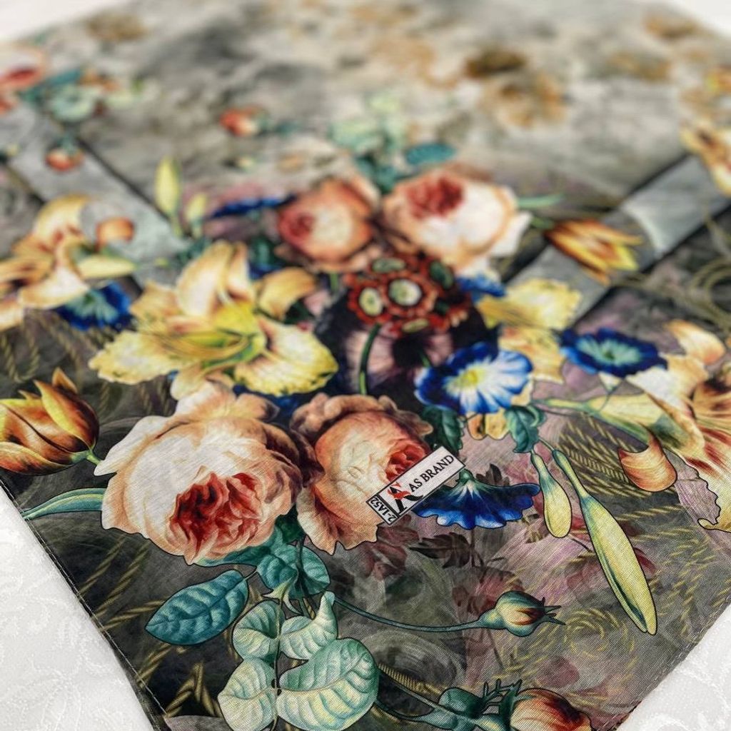 خرید اینترنتی روسری نخی طرحدار  روز مادر  قواره بزرگ 140 ارسال رایگان