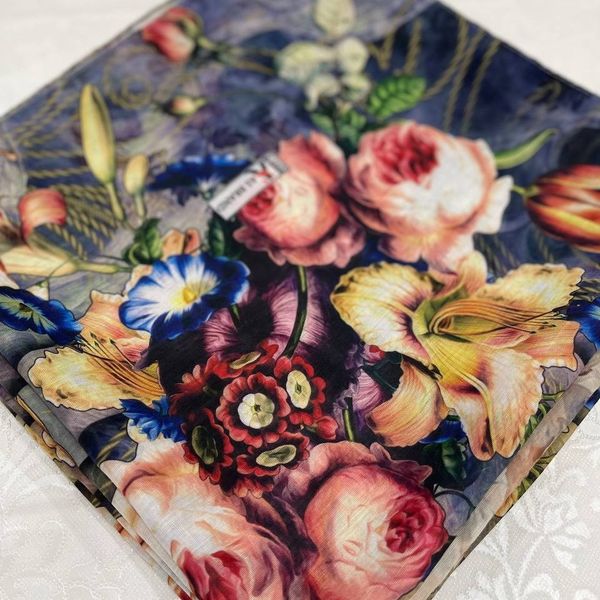 روسری نخی طرحدار  روز مادر  قواره بزرگ 140