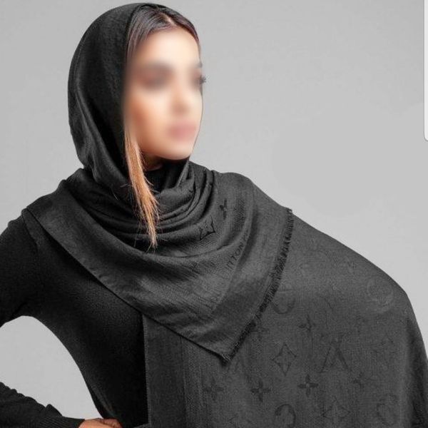 شال ژاکارد مشکی مجلسی وارداتی برند طرحدار  لب ترک