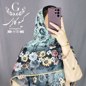 فروش اینترنتی روسری نخی قواره بزرگ بصورت عمده جینی رنگ طرح بندی و رنگبندی 