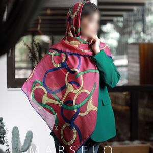 خرید آنلاین روسری نخی اعلا لطیف منگولدا ر قواره بزرگ برند مارسلو (ارسال رایگان)