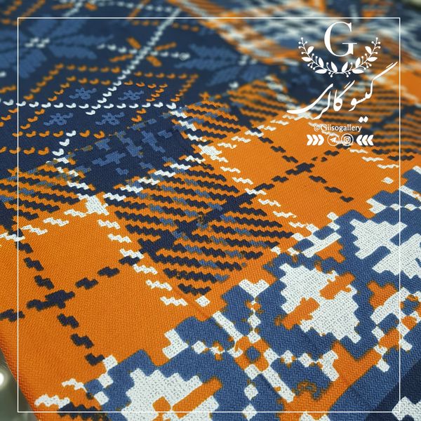 روسری پارچه چهارفصل برند اعلا دستدوز قواره بزرگ طرح مشکی سفید