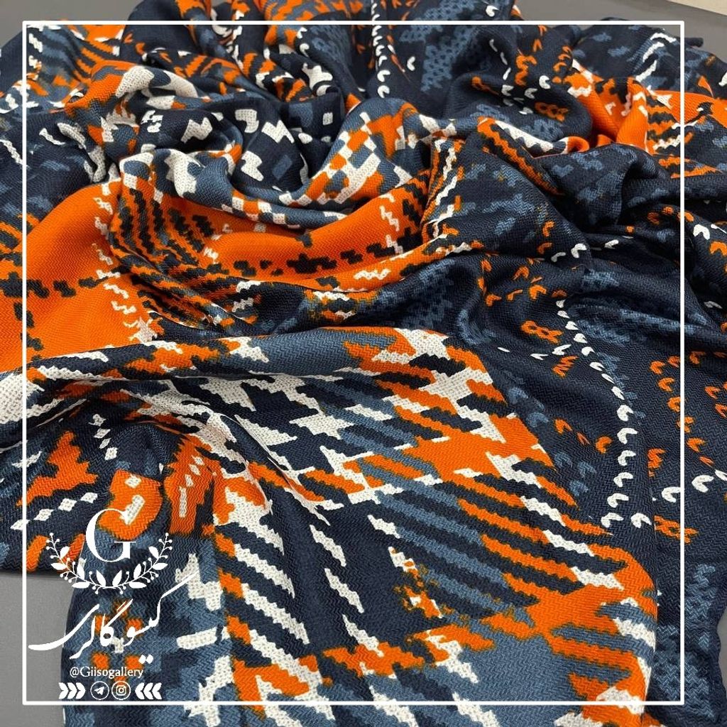 خرید اینترنتی روسری پارچه چهارفصل برند اعلا دستدوز قواره بزرگ طرح مشکی سفید (ارسال رایگان)