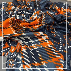 خرید اینترنتی روسری پارچه چهارفصل برند اعلا دستدوز قواره بزرگ طرح مشکی سفید (ارسال رایگان)